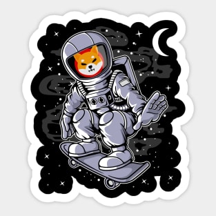 Astronaut Skate Shiba Inu Coin To The Moon Shib Army Crypto Token Cryptocurrency Blockchain Wallet Birthday Gift For Men Women Kids Sticker